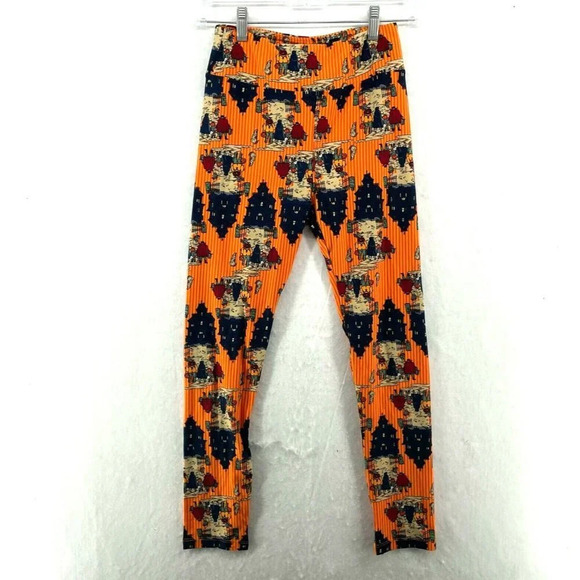 LulaRoe Leggings Women's Sz OS Orange Haunted House Halloween Trick-or-Treat - Picture 1 of 12
